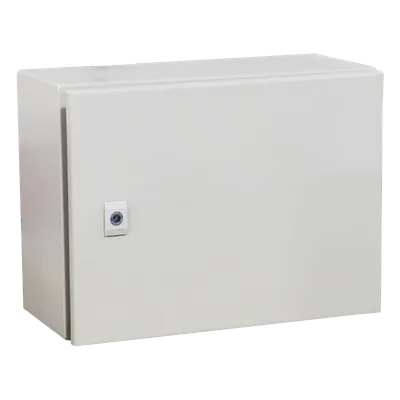 Gabinete de Acero / IP66 / IK10 / 400 x 300 x 300 mm / Carga 40 kg / Placa Trasera Metálica 2 mm / Cerradura con Llave