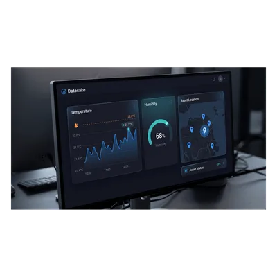 Plataforma IoT / Licencia Anual / Sin Código / LoRaWAN + MQTT + Webhook / Dashboards Personalizables / Alertas Inteligentes