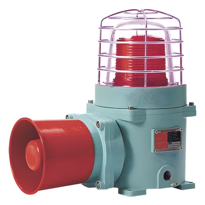Combinación de baliza LED y sirena electrónica / Rojo fijo/flasheante / 120 dB / IP66 / Zonas peligrosas / 120 VCA