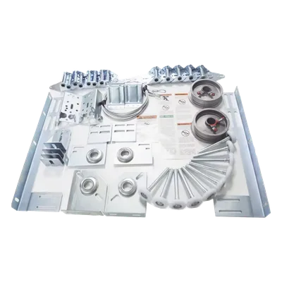 Kit de Herrajes para Puerta de Garage / 20x8 pies (6.1x2.4 m) / 12 Rodamientos / Tubo 20 pies (6.1 m) / Guías Verticales y Horizontales