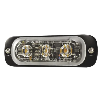 Luz Auxiliar LED / 3 LEDs Ámbar / Multivoltaje 12~24 VCD / 12 Patrones de Destello / IPX8 / SAE J595 Clase 1
