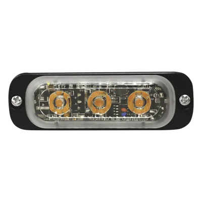 Luz Auxiliar LED / 3 LEDs Ámbar / Multivoltaje 12~24 VCD / 12 Patrones de Destello / IPX8 / SAE J595 Clase 1