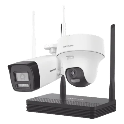 Kit de Videovigilancia IP Inalámbrico / 4 Megapixel / NVS 4 Canales / 2 Cámaras Wi-Fi / Dual Light / Audio Bidireccional / Micro SD 512 GB