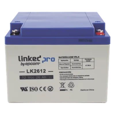Batería de Respaldo AGM / 12 V / 26 Ah / Vida Útil 5 Años / Terminales M5 / Certificación UL