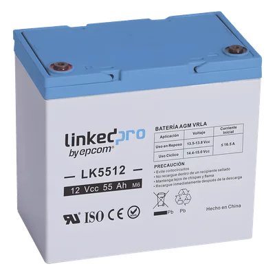 Batería de Respaldo AGM-VRLA / 12 V / 55 Ah / Vida Útil 5 Años / Terminales T2 / Certificación UL
