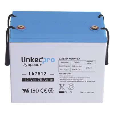 Batería de Respaldo AGM-VRLA / 12 V / 75 Ah / Terminales T3 / UL Certificada / Libre de Mantenimiento
