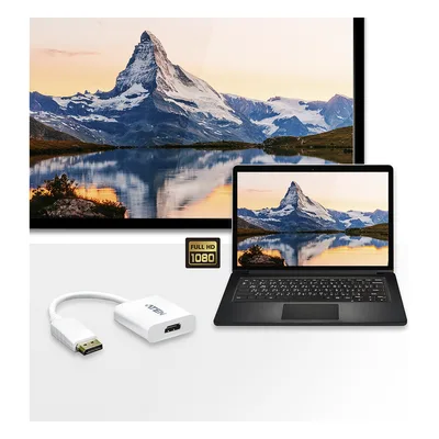 Adaptador de Video / DisplayPort Macho a HDMI Hembra / 1080p 60Hz / Conversión DP 1.2a a HDMI 1.4 / Audio Integrado / Plug and Play