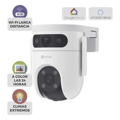 Cámara PT IP / Doble Lente 6 Megapixel / Visión Nocturna a Color 30 m (98.4 ft) / Cobertura 360° / Audio Bidireccional / IP65