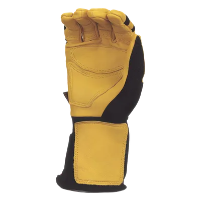 Guantes de Trabajo para Liniero / Cuero Blando / Nudillos Acolchados Doble Fila / Neopreno 4'' (102 mm) / Talla Grande