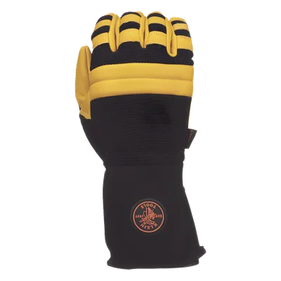 Guantes de Trabajo para Liniero / Cuero Blando / Nudillos Acolchados Doble Fila / Neopreno 4'' (102 mm) / Talla Grande