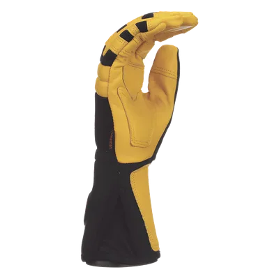 Guantes de Trabajo para Liniero / Cuero Blando / Nudillos Acolchados Doble Fila / Neopreno 4'' (102 mm) / Talla Grande