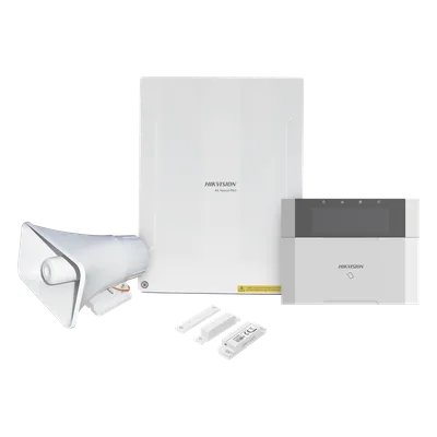 Kit Panel de Alarma Híbrido / 64 Zonas / Teclado LCD con Lector de Tags / Sirena 30W 120 dB / IP65 / Contacto Magnético 2 cm