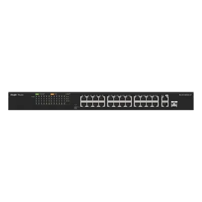 Switch PoE+ No Administrable / 24 Puertos 10/100 PoE+ / 2 Uplinks Gigabit / 1 SFP Combo / 180W / 8.8 Gbps / 1U