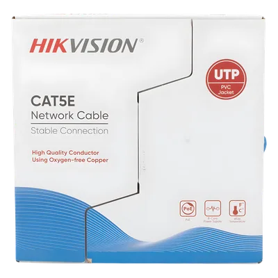 Bobina de Cable UTP / Cat5E 24 AWG / 305 m (1000 ft) / 100% Cobre / PoE 802.3af/at / Uso Interior / PVC CM