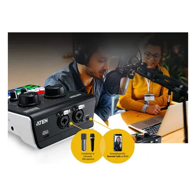 Mezclador de Audio / 6 Canales / DSP con IA / Conversión 24-bit/96 kHz / USB-C / 0.42 kg