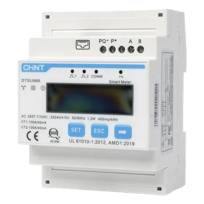 Medidor de Energía Inteligente / Monitoreo con TC Externos 100 A / Inyección Cero / Integración Cloud / Compatible con Microinversores