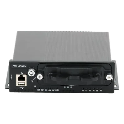 NVR Móvil Vehicular / 8 Canales / 4 PoE + 4 IP vía Switch / 2 Megapixel / H.265 / GPS + Sensor G / 2 Bahías HDD / Aluminio Industrial / 9-36 VCC