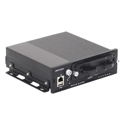 NVR Móvil Vehicular / 8 Canales / 4 PoE + 4 IP vía Switch / 2 Megapixel / H.265 / GPS + Sensor G / 2 Bahías HDD / Aluminio Industrial / 9-36 VCC