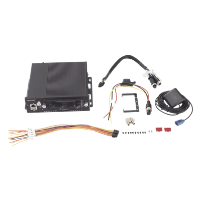 NVR Móvil Vehicular / 8 Canales / 4 PoE + 4 IP vía Switch / 2 Megapixel / H.265 / GPS + Sensor G / 2 Bahías HDD / Aluminio Industrial / 9-36 VCC