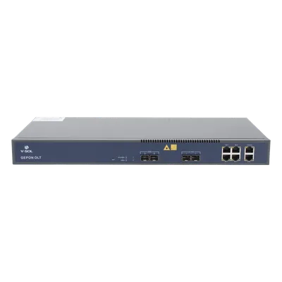 OLT / 2 Puertos EPON / 6 Puertos Uplink / 128 ONUs / 20 km / 1.244 Gbps / Rack 1U