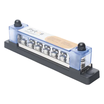 Bloque de Terminales / 12+2 Líneas / 300 A / 52 VDC o 300 VAC / Cobre Estañado 8x25 mm / Cubierta Policarbonato
