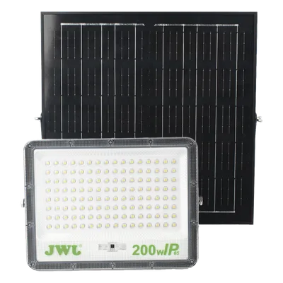 Reflector LED Solar / 200 W / Luz Blanca Fría 6500 K / Ángulo 120° / IP65 / Batería 3.2 VCD