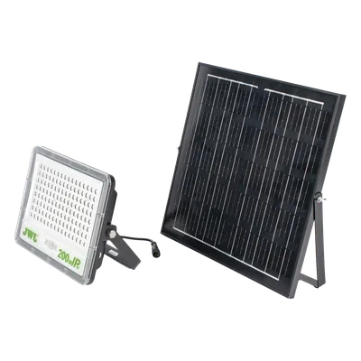 Reflector LED Solar / 200 W / Luz Blanca Fría 6500 K / Ángulo 120° / IP65 / Batería 3.2 VCD
