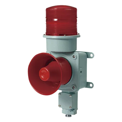 Baliza LED con Sirena Electrónica / 120 dB / IP66 / -40°C a +70°C / 5 Patrones de Sonido / 120 VCA