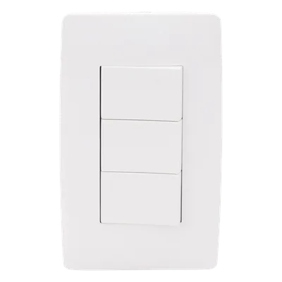 Apagador Triple Sencillo de 10 A/ 127 V CA ~ 60 Hz / Color Blanco.