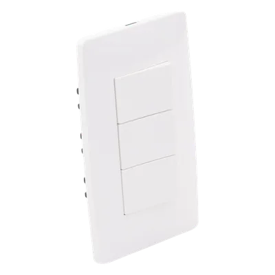 Apagador Triple Sencillo de 10 A/ 127 V CA ~ 60 Hz / Color Blanco.