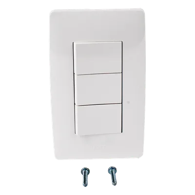 Apagador Triple Sencillo de 10 A/ 127 V CA ~ 60 Hz / Color Blanco.
