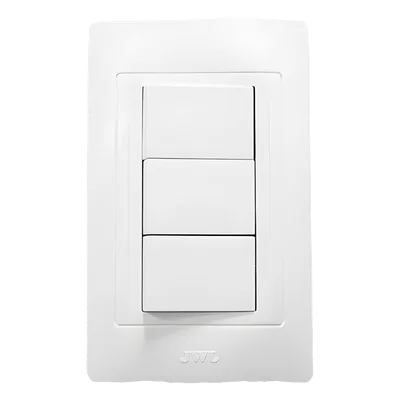 Apagador Triple Sencillo de 10 A/ 127 V CA ~ 60 Hz / Color Blanco.