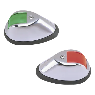 Luces de Navegación Verticales / 2 Millas Náuticas USCG / 12 Vcd / Bronce Cromado / Rojo y Verde / Embarcaciones hasta 20 m (65.6 ft)