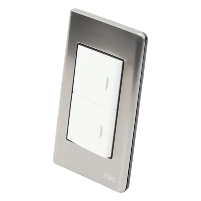 Apagador Doble / 10 A / 127 V CA / 60 Hz / Placa de Acero / 4.6 x 3.1 x 1.2 in