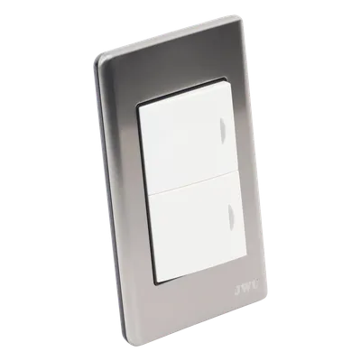 Apagador Doble / 10 A / 127 V CA / 60 Hz / Placa de Acero / 4.6 x 3.1 x 1.2 in