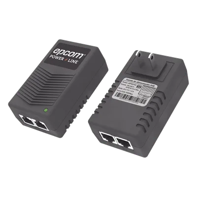 Inyector PoE de Pared / 24 Vcc / 1 A / 24 W / Protección OV, OC, SC, UV / -25°C a 65°C / Doble RJ45