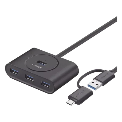 HUB USB 3.0 / 4 Puertos USB-A / 5Gbps / Cable 25cm (0.82ft) / USB-C y USB-A / Micro USB Power
