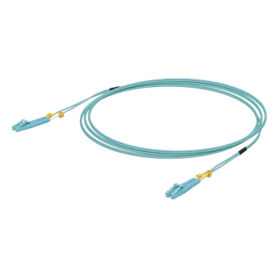 Jumper de Fibra Óptica Multimodo / LC-LC Duplex / 10 Gbps / 50/125 OM3 / 3 Metros (9.84 Pies) / Color Aqua