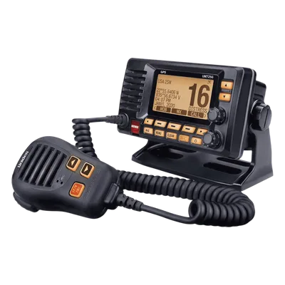 Radio Móvil Marino VHF / 25W RF / GPS Integrado / NMEA 2000 / DSC Clase D / IPX8 / Triple Observación / LCD de Alta Visibilidad