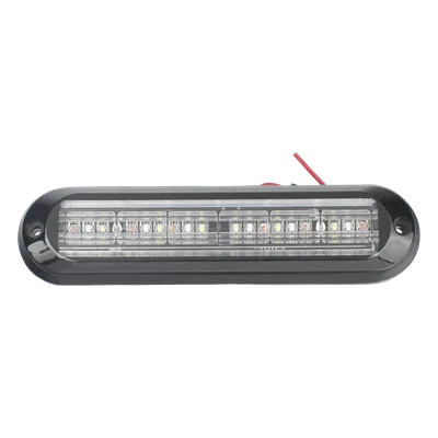 Luz Auxiliar / 18 LEDs 3W / IP67 / Tricolor Rojo/Claro/Azul / 142.6×36×14 mm / 12 Patrones / ECE R65 / SAE J595 Clase I