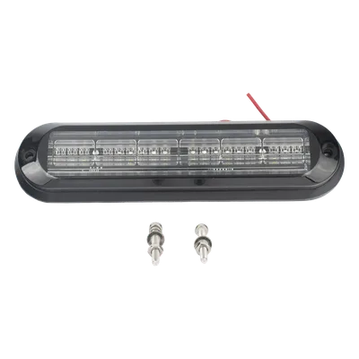 Luz Auxiliar / 18 LEDs 3W / IP67 / Tricolor Rojo/Claro/Azul / 142.6×36×14 mm / 12 Patrones / ECE R65 / SAE J595 Clase I