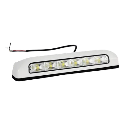 Luz de Escena LED / 6 LED / 75 lm / IP67 / 12-24 VCC / 0.1 A / 203 x 41 x 29 mm / 8 x 1.6 x 1.1 in / -30°C a +50°C / Bisel Blanco