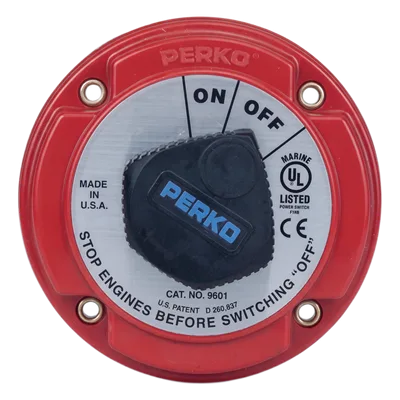 Interruptor de Desconexión de Batería Marina / 250 A Continuos / 360 A Intermitentes / 6-32 VCC / Encendido Protegido / Desconexión de Alternador / Bloqueo con Llave