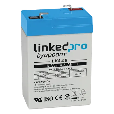 Batería de Respaldo AGM / 6 VCC / 4.5 Ah / Vida Útil 5 Años / Terminales F1 / Certificación UL
