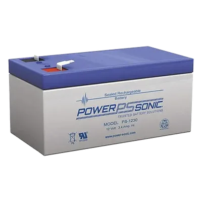 Batería de Respaldo AGM/VRLA / 12V / 3.4 Ah @20hr / 5 Años Vida Útil / Terminales F1 / Caja ABS Resistente