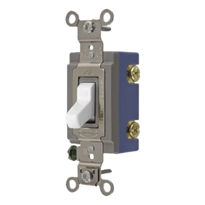 Interruptor de Palanca Industrial / 15 A / 120-277 V CA / Unipolar / Extra Pesado / Terminales Lateral y Posterior