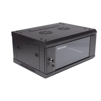 Gabinete de Montaje en Pared / 4 Unidades de Rack / 19" / Cristal Templado / Carga 40 kg / Acero / 600 x 450 x 281 mm