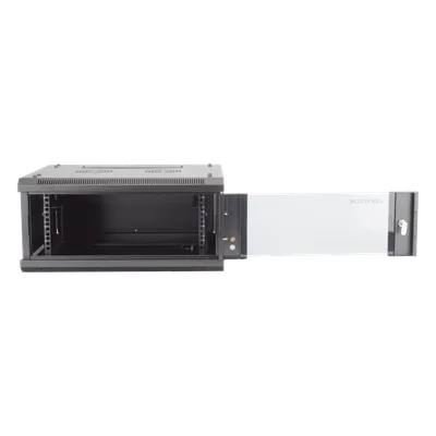 Gabinete de Montaje en Pared / 4 Unidades de Rack / 19" / Cristal Templado / Carga 40 kg / Acero / 600 x 450 x 281 mm