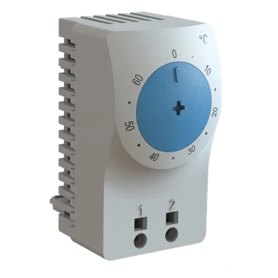 Termostato para Gabinete Eléctrico / Control de Temperatura en °C / Sensor Bimetálico / Riel DIN 35 mm / Terminales AWG 14