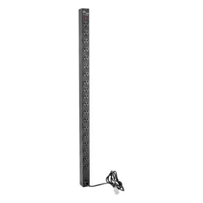 PDU Vertical para Rack / 18 Tomas NEMA 5-15R / 15A / 1.22 m (48 in) / Montaje Rack o Panel / Acero Negro